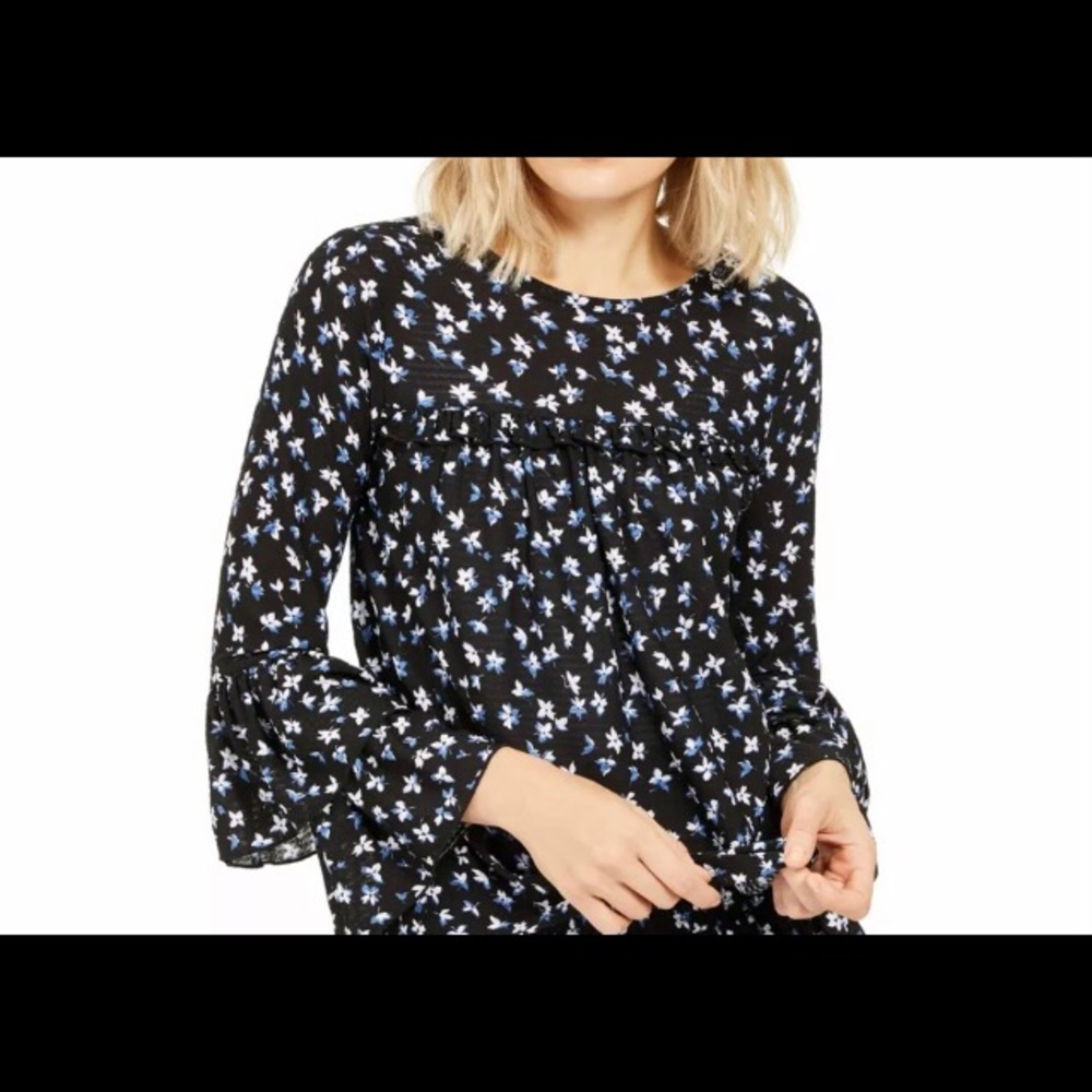 Women’s Michael Kors Lilies Tiered Sleeve Top Med